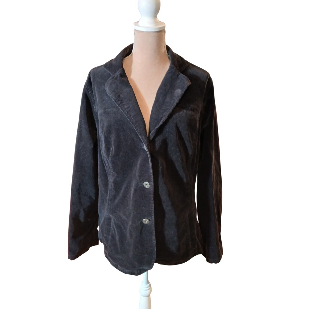 Venezia Womens Corduroy Blazer Jacket Black Academia sz 18/20 Professional Twee